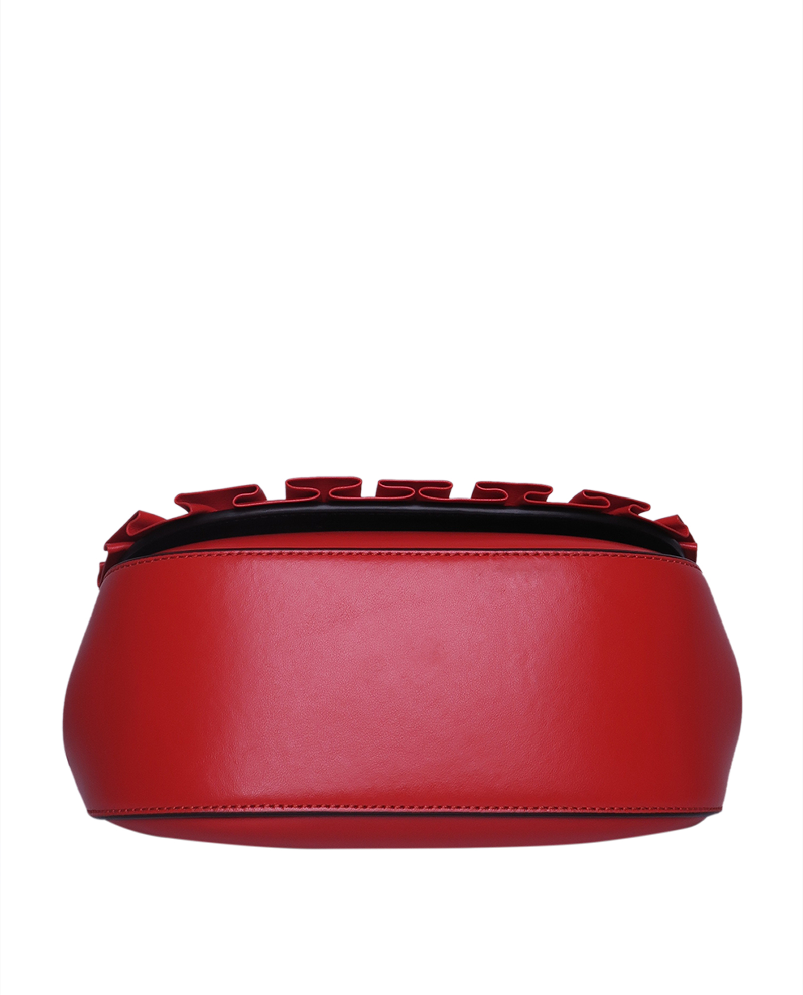 Small Amberly Frill Satchel, &pound;375, Handbags, Red, Leather, Top view